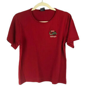 Galapagos Travel Tourist Shirt, Iguana‎ Emboirdered Image, Red, Size Medium